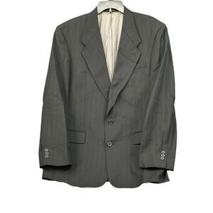 Monsieur Givenchy Suit Jacket Mens 44L‎ Black Pinstripe Sport Coat Blazer USA